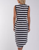 Jimbaran Bay Dress - Black and White Stripe