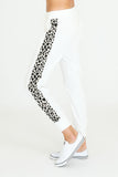 Leopard Splice Jogger - White